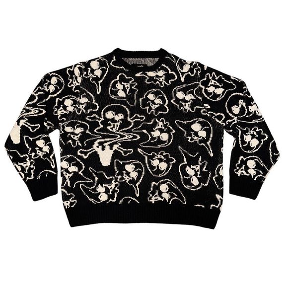 Icecream Other - Size 3X IceCream Men’s Sweater Black White Graphic All Over Print